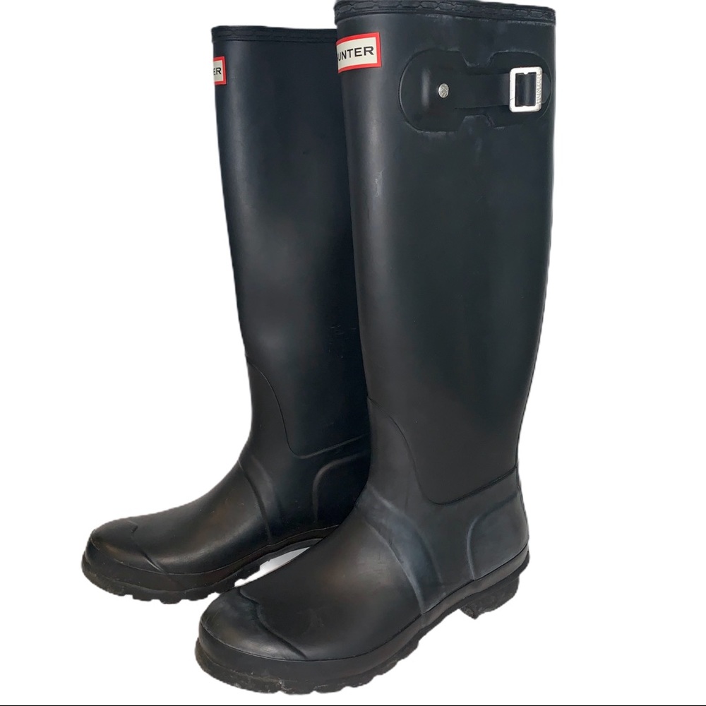 Hunter Rain Boots Tall Matte Black Size 9
